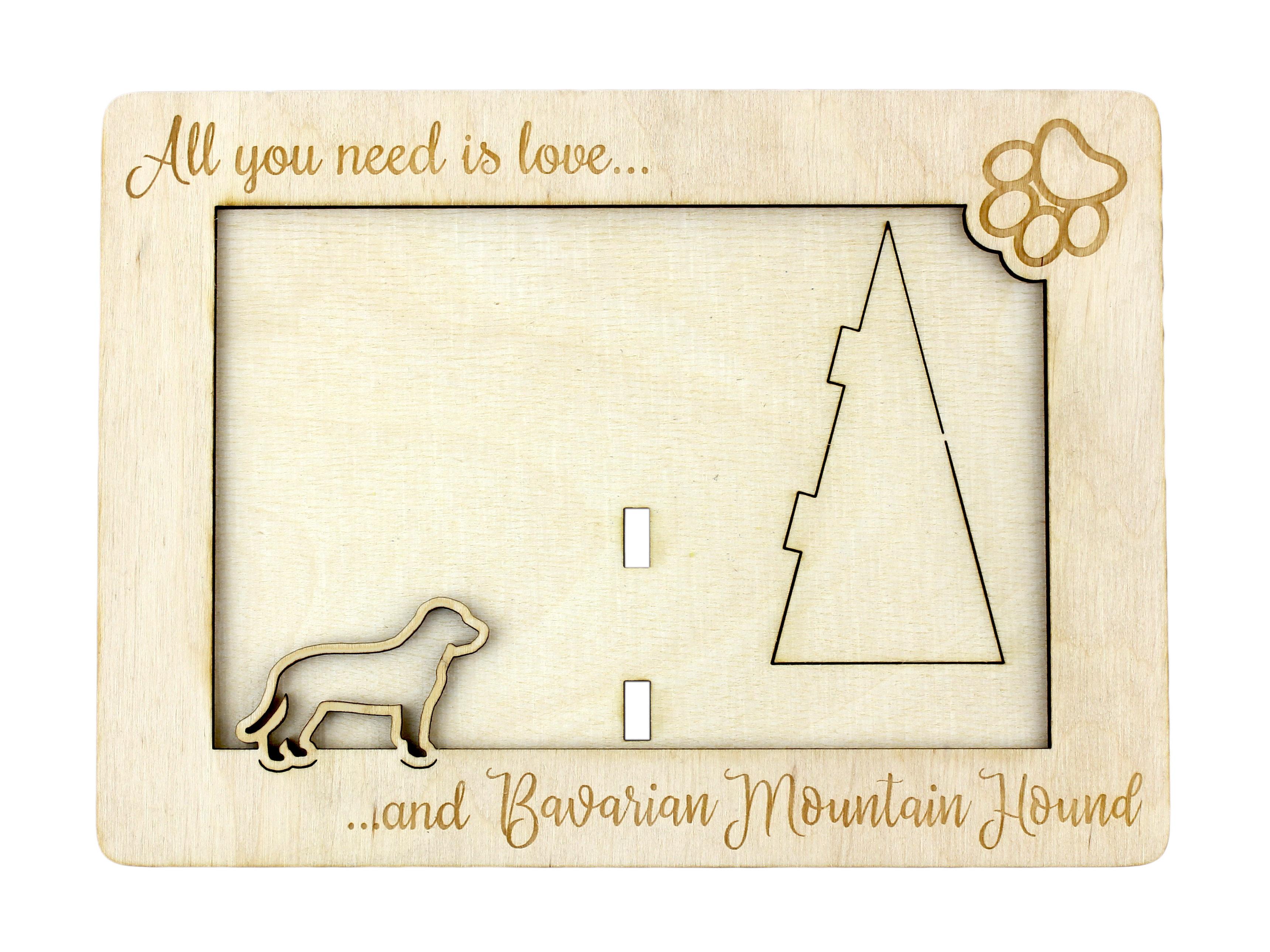 

Bavarian Mountain Hound - Photo frame, engraved wooden frame, a lovely gadget for the dog lover by Art-Dog