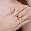 6 Colors High Quality Heart Shape Crystal Open Resizable Ring Elegant For Party Wedding Jewelry Accessories For Women Girl Gift