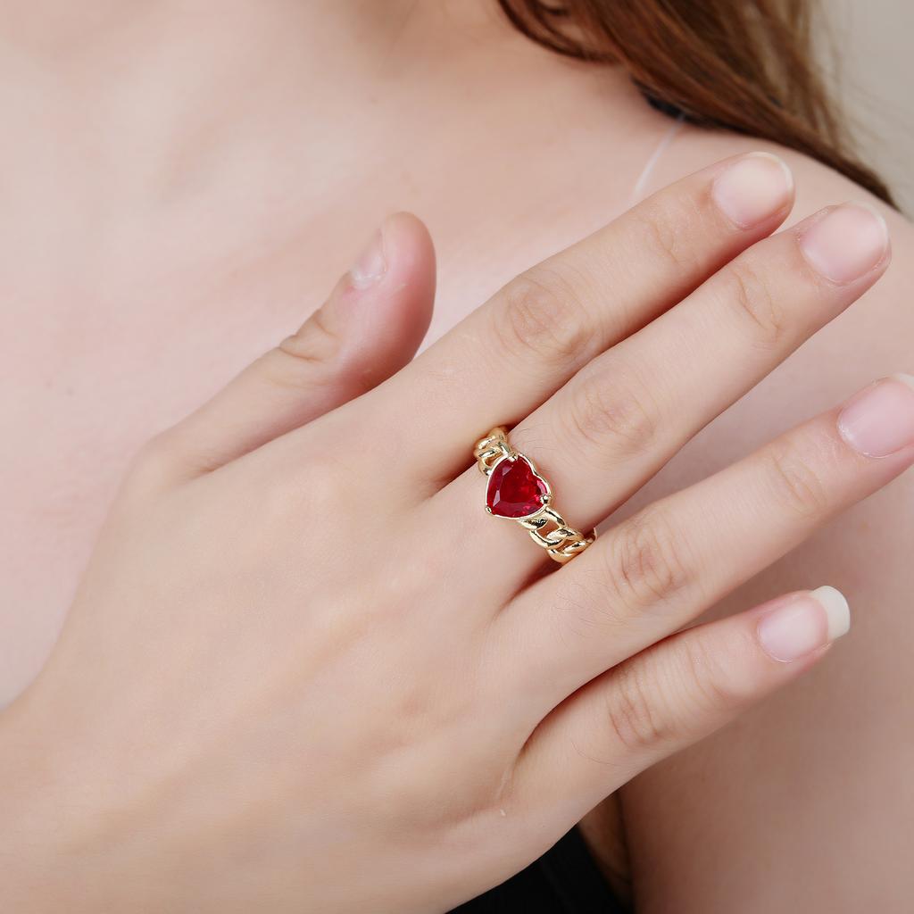 6 Colors High Quality Heart Shape Crystal Open Resizable Ring Elegant For Party Wedding Jewelry Accessories For Women Girl Gift