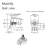 CTS 450G B250K Brass Short Split Shaft Potentiometer for Electric Guitar and Bass of 1/4" 10% B-Curve (Set 4)