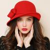 Felt Panama Hat French Style Mourning Cap Elegant Wool Bucket Hat  Ladies