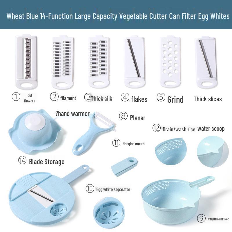 Multifunctional Kitchen Vegetable & Potato Slicer, Grater, Peeler, and Julienne Cutter