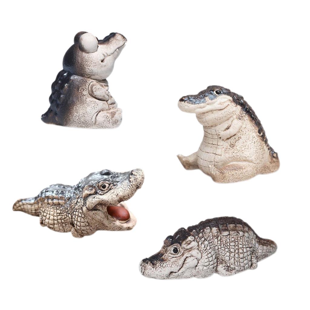 Chubby Little Crocodile Garden Ornament Home Dining Table Decoration Fun Resin Crafts Gift Mini Cute Crocodile Ornament