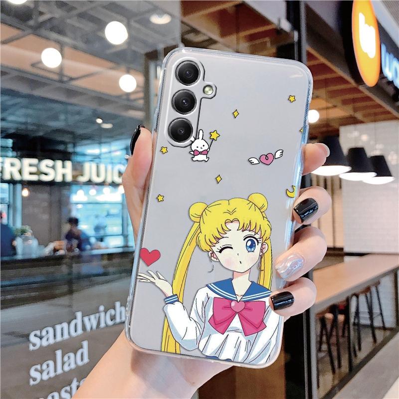 

Мягкий прозрачный силиконовый чехол с рисунком для девочек для Samsung A55 M35 S24 Xiaomi Redmi Note 13 Pro 13C iPhone 15, противоударный защитный бампер для камеры iPhone 13