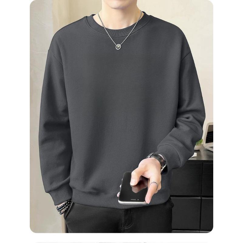 Felpa Oversize Girocollo da Uomo Morbido Pile Casual Larga Manica Lunga Top