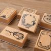 Huano Time Series Wooden Forest Secret Realm Stamps Fresh Literary Handbook DIY Decoration Material Stamps Assorted Stamp