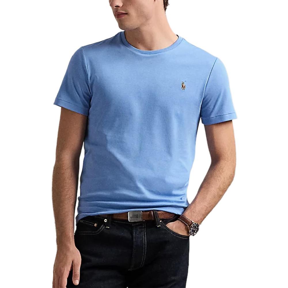 

Polo Ralph Lauren Однотонная футболка с круглым вырезом и вышивкой пони, с короткими рукавами, мужская, синяя 710740727-086 L