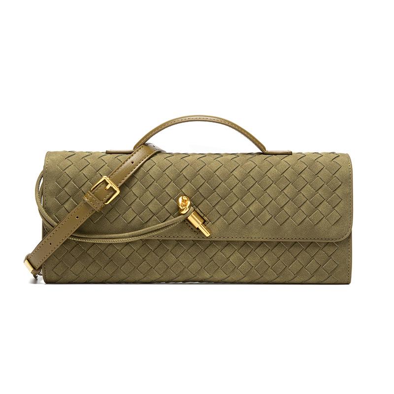 High-End Versatile Woven Baguette Crossbody Tote