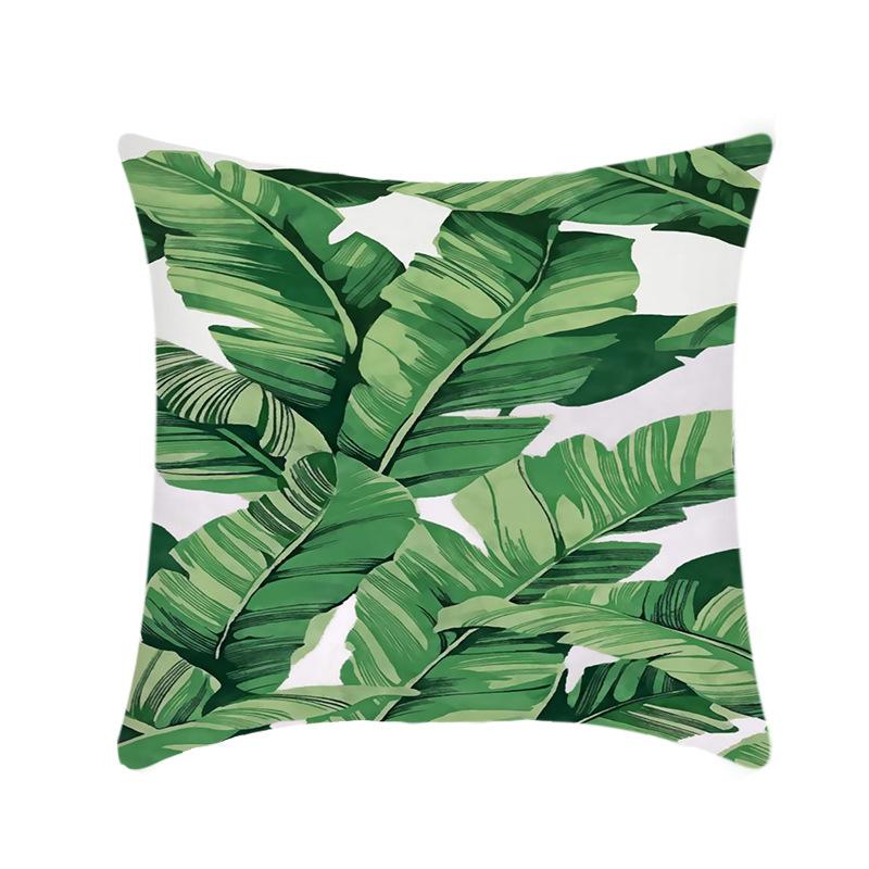 Plush Car Pillow Ins Simple Green Plant Sofa Living Room Pillow Case Home Cushion
