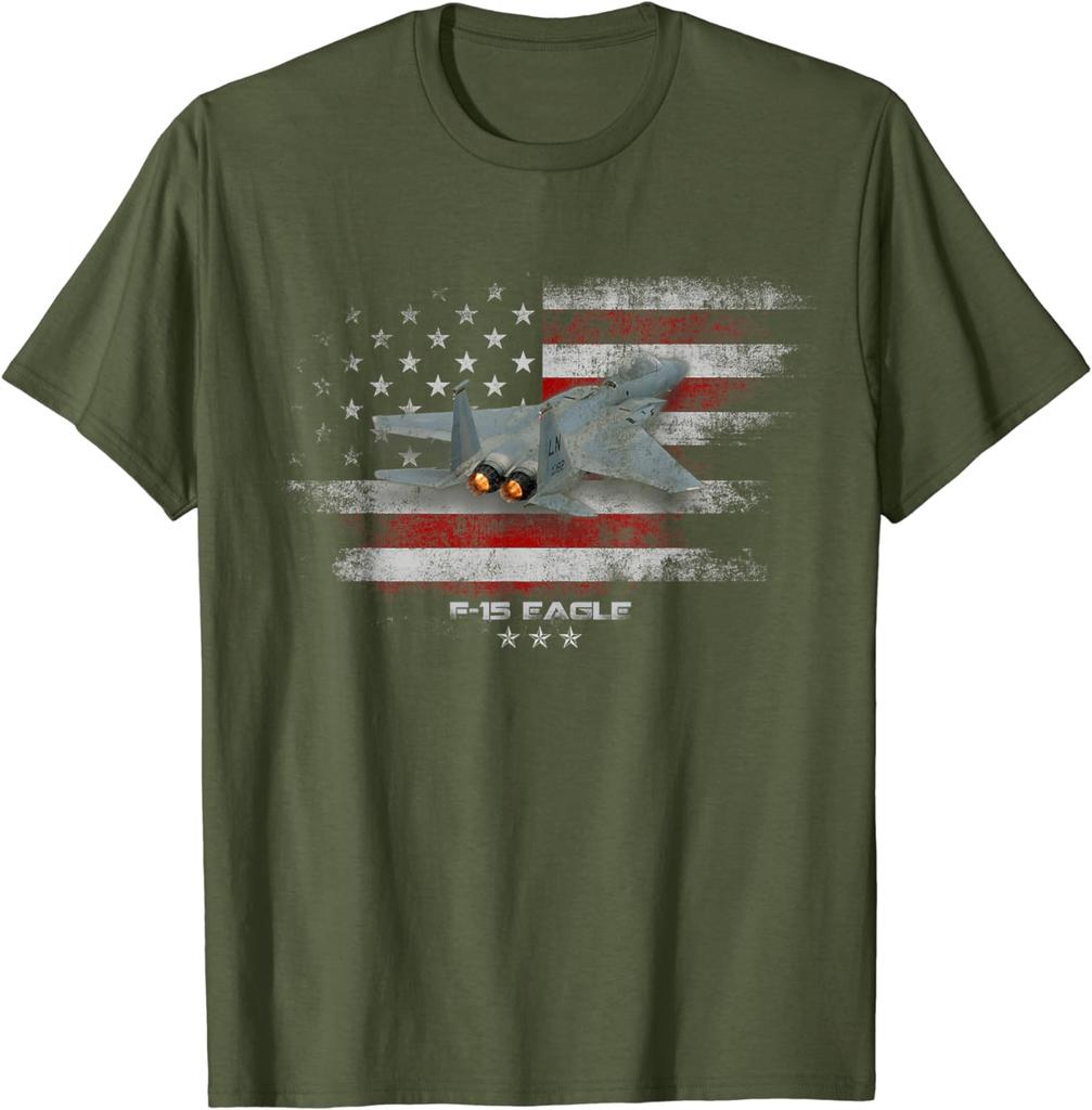 F15 Eagle Air Force Fighter Jet Military Aircraft US Men TShirt Short Sleeve Casual Cotton ONeck T Shirt