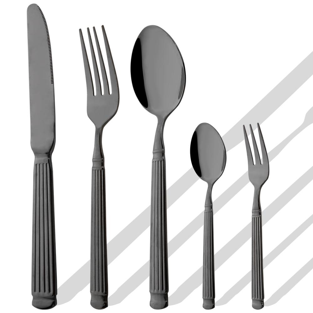5Pcs Roman Handle Stainless Steel Cutlery Set Wedding Tableware Gold Knife Fork Spoon Modern Kitchen Utensils Full Dishes Sets