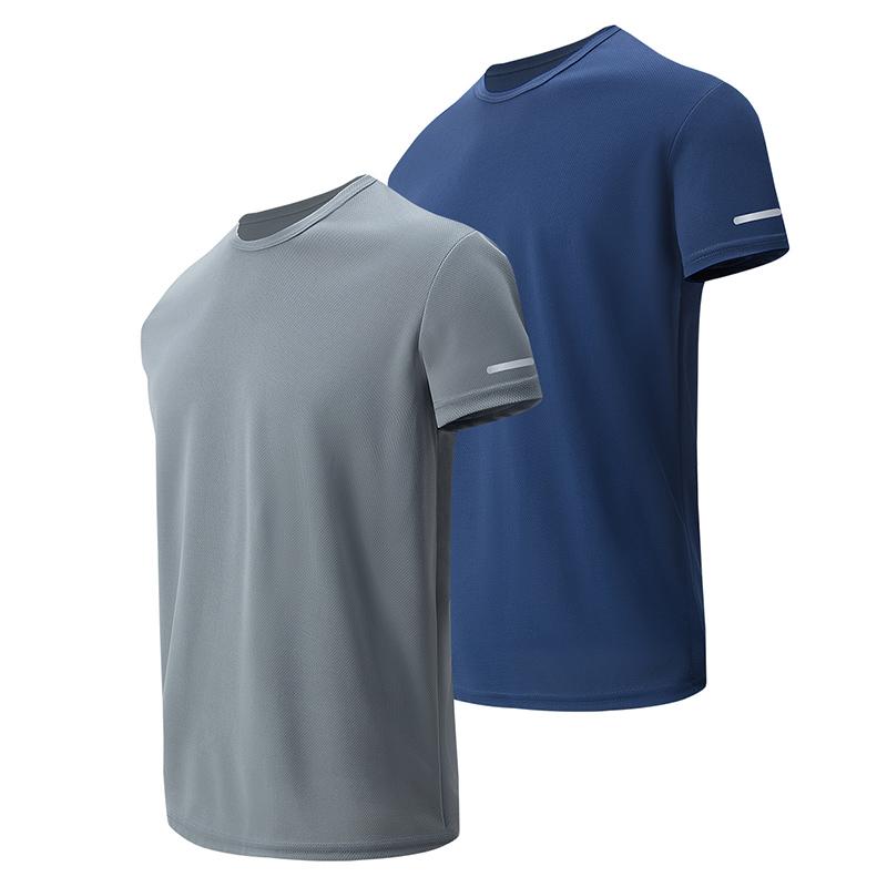 1/4 Pcs Summer Men's Leisure Sports Multicolor Quick-drying Short-sleeved Teens Loose Solid Color Running Fitness Playing T-shir