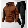 Mens Hooded Sweatshirt Set Long Sleeve Top Pants Casual Sportswear Loose Fit