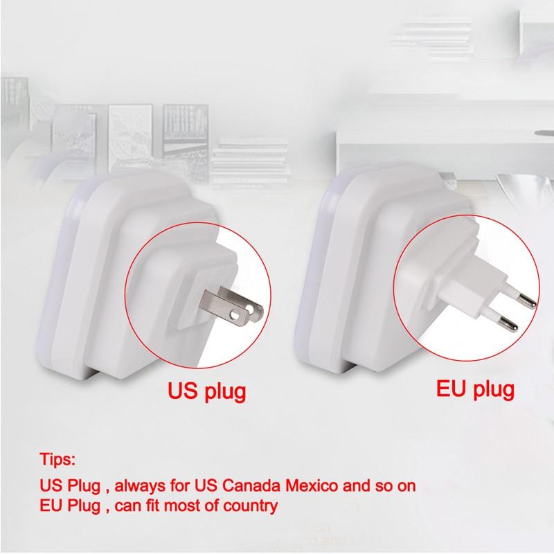 LED Sensor Night Light Intelligent Control Night Lamp Energy Saving Lamps Sensor Lights EU US Plug Nightlight for Kids Bedroom