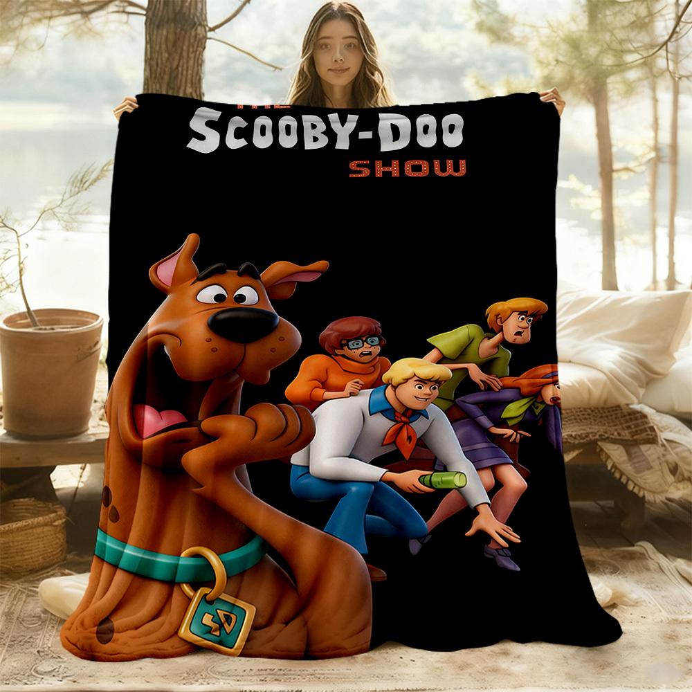 1PZ ScoobyDoo Mystery Coperta da Esterno Leggera in Flanella, Morbida e Calda, Uso Stagione Singola per Divano, Esterno, Campeggio, Soggiorno, Ufficio06