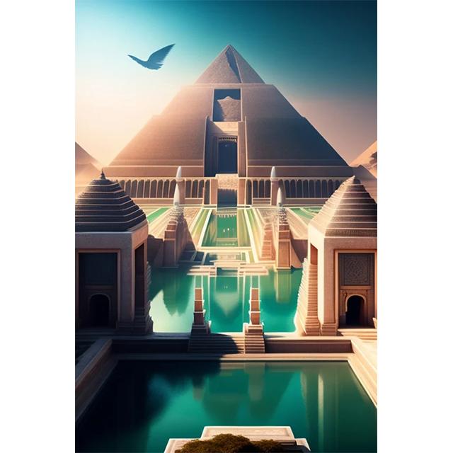 Egyptian Pyramid Temple Sphinx Prints Poster Canvas HD Painting Modern Wall Art Pictures For Living Room Bedroom Home Decoration