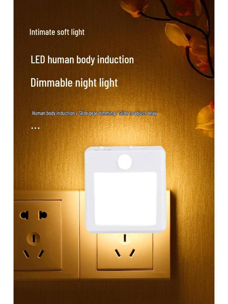YOC Adjustable Infrared Sensor Night Light, Stepless Dimming, EU Plug, Warm & Cool White.