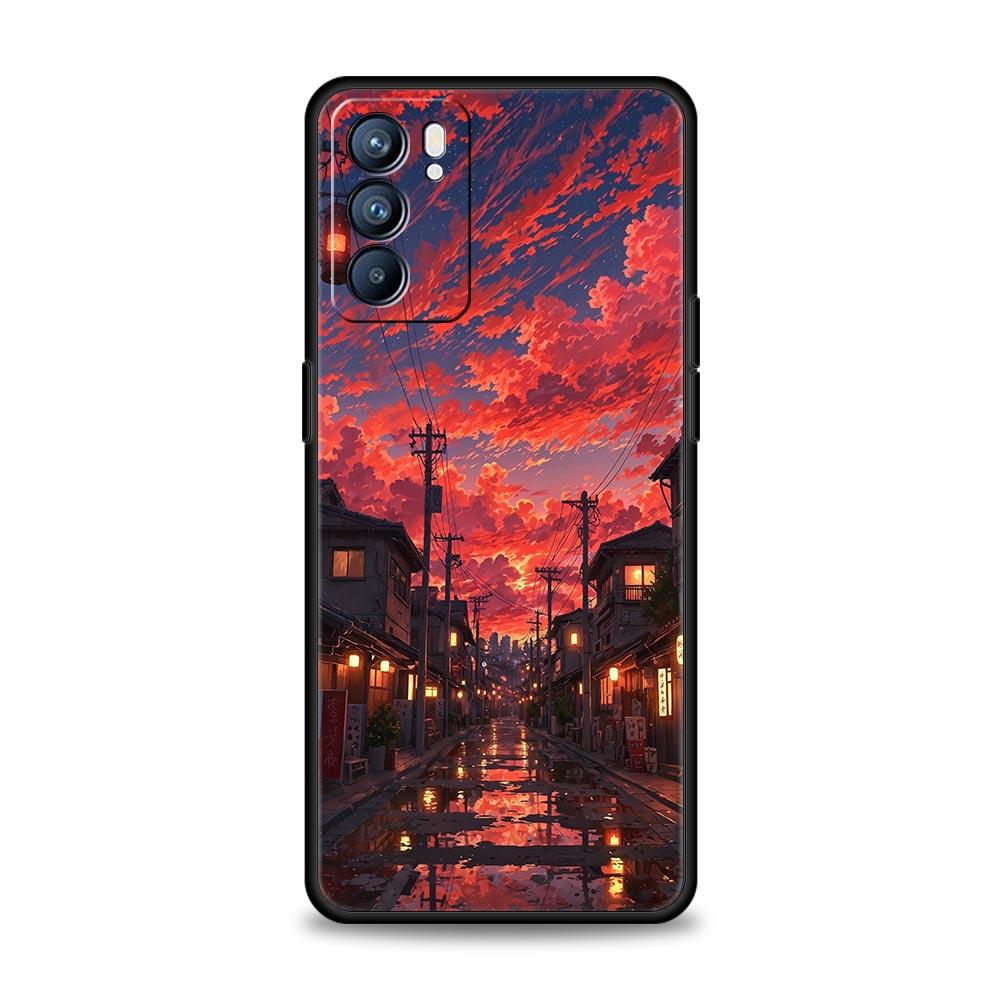 Fashion Art Sunset Glow Phone Case For Oppo Reno13 Reno12 Reno11 F Reno10 Pro A54 5G Find X5 A53 A52 A9 A17 4G A79 A80 A98 Cover