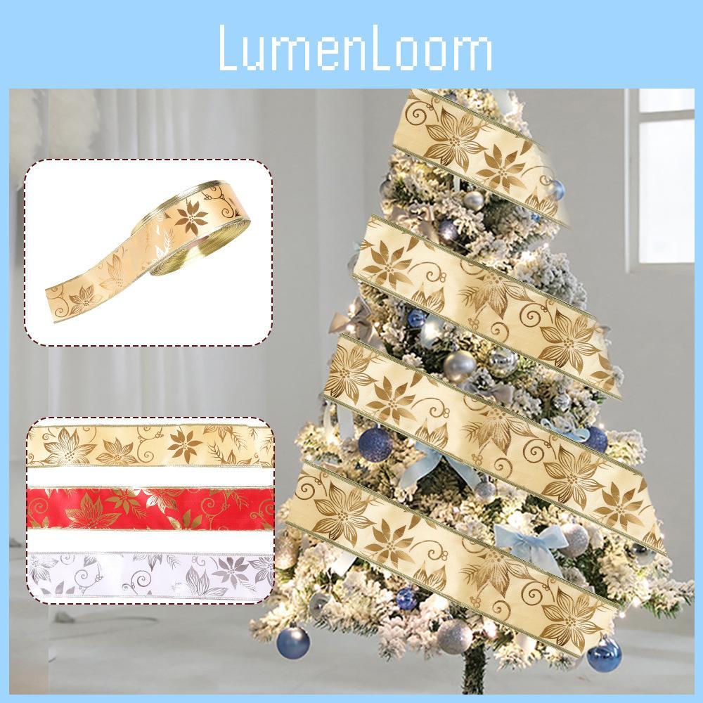 Luxurious 10 Meter Printed Red Ribbon With Stylish Edging For Festive Christmas Tree Decor