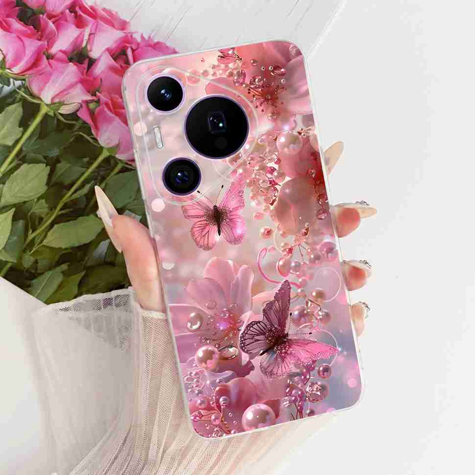 For Huawei Pura 70 Pro HBN-LX9 Case Luxurious Pattern Butterfly TPU Back Cover For Pura 70Pro+ 70 Pro Plus HBN-AL10 Phone Shell