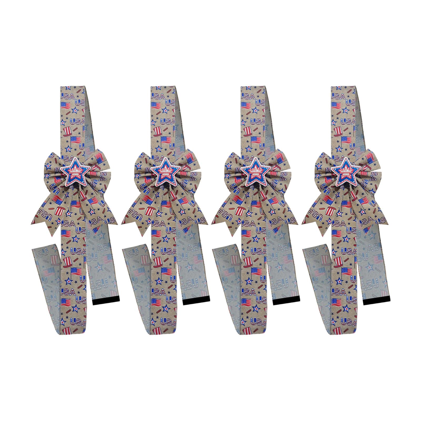 

Independence Day Faux Linen Ribbon Bow — Decorative Ribbon