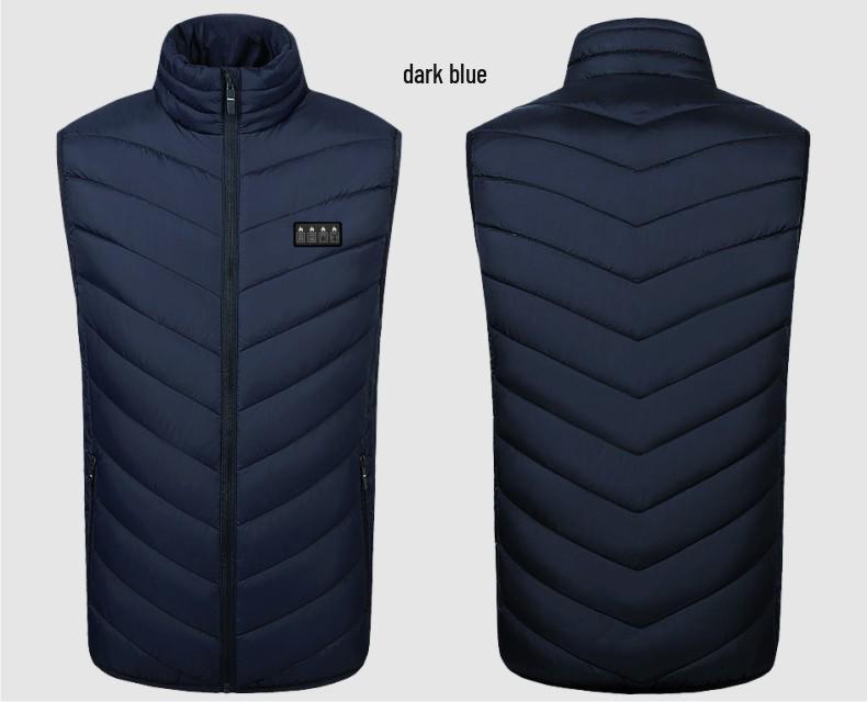 Herren Beheizbare Stehkragenweste mit USB-betriebenem Kohlefaser-Heizsystem