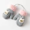 Children Gloves in Autumn and Winter Double-layer Plus Velvet Thickening Warm Cute Gloves for 0-3 Years Old Toddlers