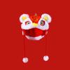 Traditional Style Chinese Pet Headwear Cartoon Lion Wakeup Hat For Spring Celebrations Festival