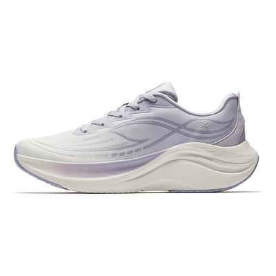 Leaf 6 Bequeme Mode Vielseitiger Stoff Low-Top Laufschuhe Damen Sneaker Elfenbeinweiß Helllila-Grau 922545524-3