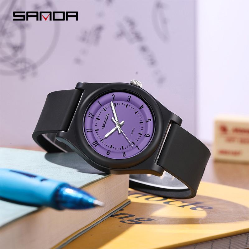 Ceas SANDA Unisex cu Curea de Silicon, Mecanism Quartz, Cadran Mare Luminos și Design Impermeabil