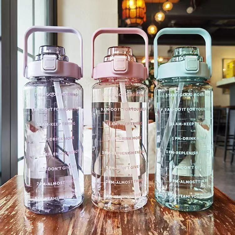 Large Capacity Sports Water Bottle - Portable Plastic with Handle PC High Temperature Resistant
