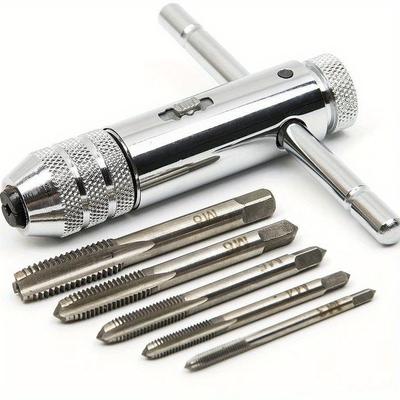 5 pezzi maschi filettati meccanici in acciaio inossidabile, M3-M8, scanalatura a croce da 3 mm a 8 mm, destrorsi, autobloccanti, finitura cromata, testa piatta, filettati su un'estremità per metallo