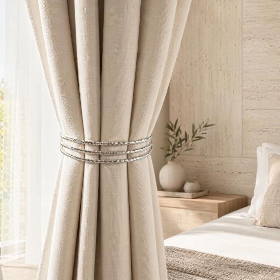 Curtain Buckle, Elastic Metal Coil Structure, Anti-Oxidation Polished Surface Curtain Tieback, Easy Fixing And Removal Curtain Clips