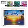 5D Diamond Painting Animal Dolphin Rhinestones Diamond Embroidery Cross Stitch Sunset Mosaic Sale Handmade Gift 30x40cm/12x16inch