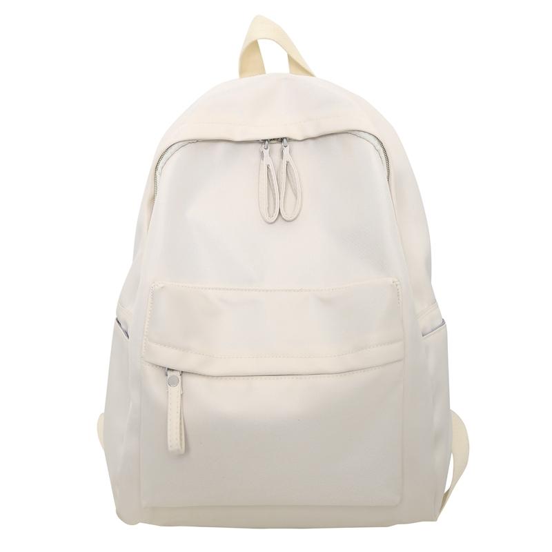 Solid Color Backpack Female Schoolbag Female Student Backpack Male