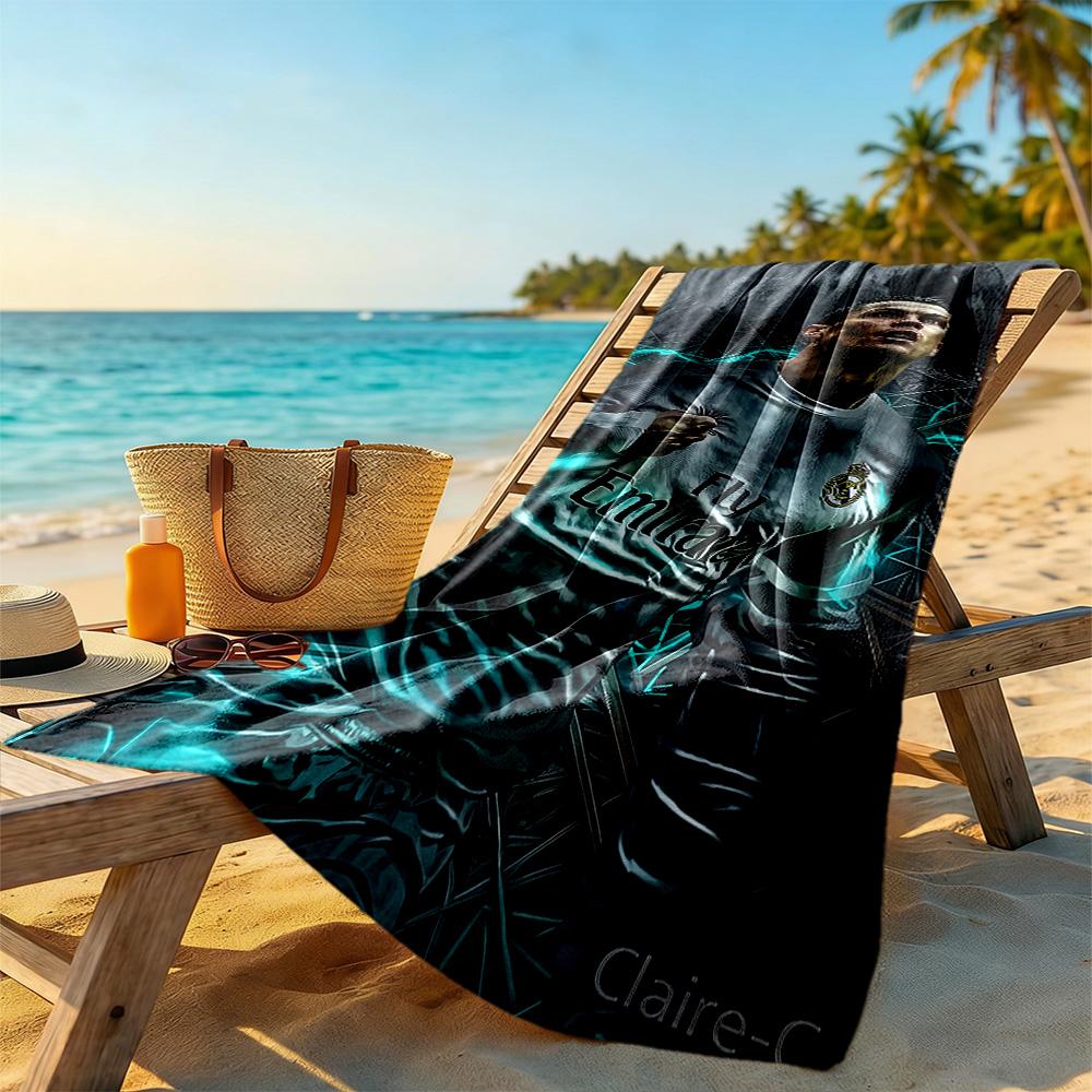 Cristiano Ronaldo Beach Towel Super Soft & Absorbent Comfortable Lightweight Suitable for Sports, Travel, Swimming, Yoga, Bathroom, Beach, And Pool
