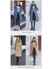 Women's Knee-Length Double-Sided Down Cotton Coat with Large Fur Collar Hood - New Winter Fashion.