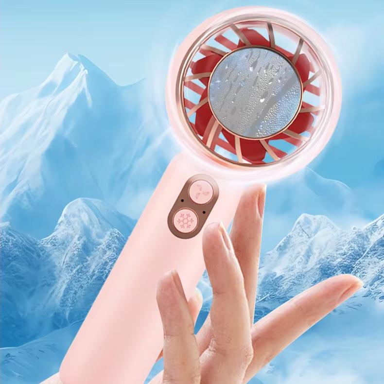 High Quality Three Gears Speed Ice Compress Fan With Portable Small Fan Lightweight Handheld Table Standing Mini Air Cooling Fan