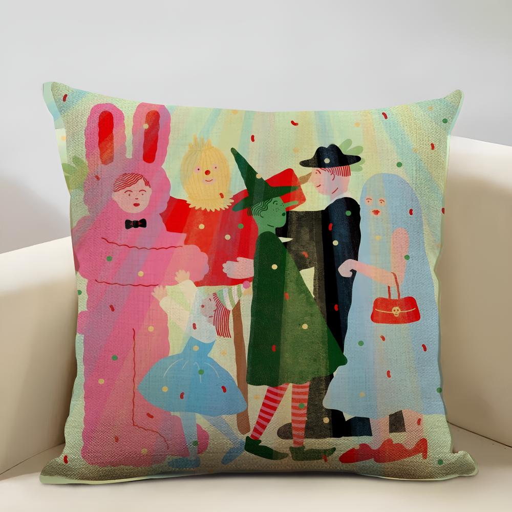 Illustrationen von Liebe und Beziehungen im Alltag Kissenbezug Haushaltsdekoration Leinen Sofa Kissenbezug: Hautfreundlich