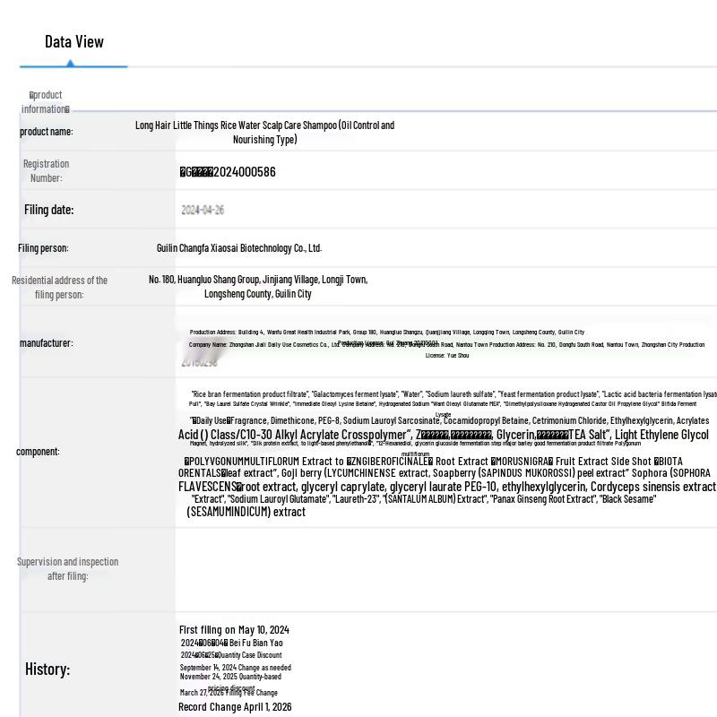 Changfa Xiaozhai Rice Water Scalp Care Shampoo