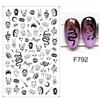 New Nail Art Stickers European and American Ghost Festival Dark Butterfly Bloodthirsty Rose Skull Zombie Nail Decal
