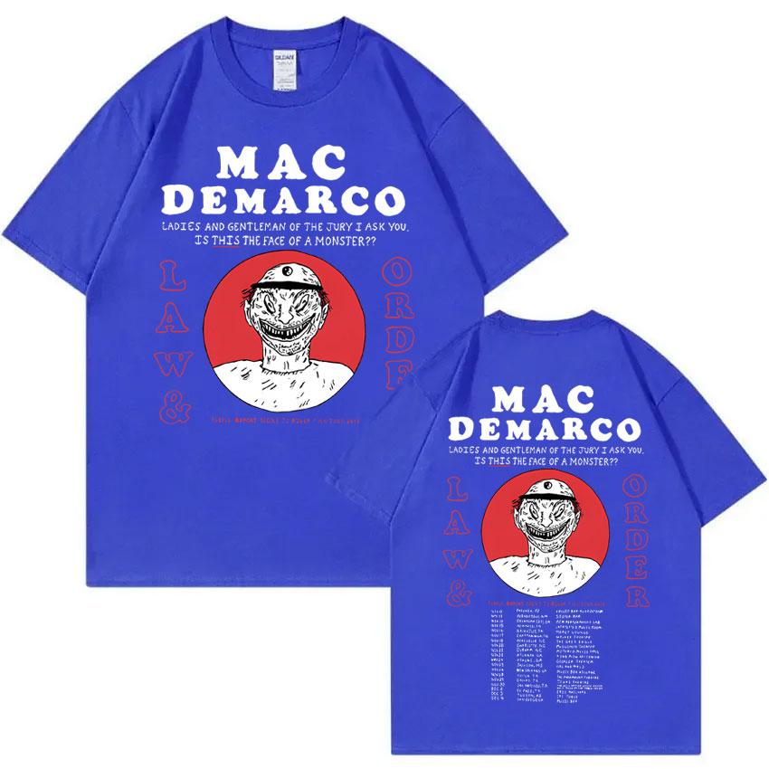 Singer Mac Demarco Law & Order Double Sided Print T-shirt Men Women Fashion Vintage Oversized Tshirt Men's Casual Cotton T Shirt