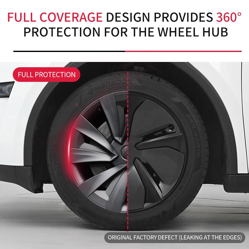 AABLU1 4PCS 19inch Wheel Cap for Model Y Juniper 2025-2026 Turbine Car Performance Cap Automobile Wheel Cap Design for Tesla Hubcaps