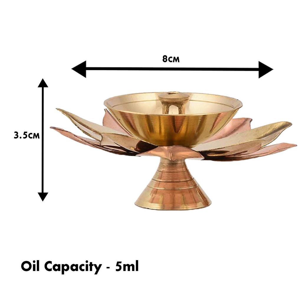Set of 12 Brass Diya for Puja - Diyas Lamp Lotus Shape - Deepak for Pooja - Gift