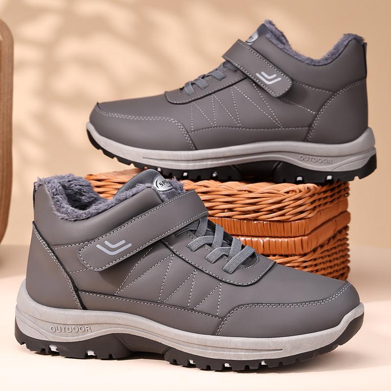 Men's Comfort Snow Boots Fur Lined Warm Ankle Boot Waterproof Anti-Slip Winter Outdoor Shoes for Male Lace-Up Walking Sneakers Trekking Hiking Booties