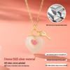 Romantic Heart Enamel Clavicle Necklace in Natural Hetian Jade & S925 Silver