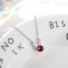Red Garnet Antler Necklace - Korean Style Simple Clavicle Chain for Women
