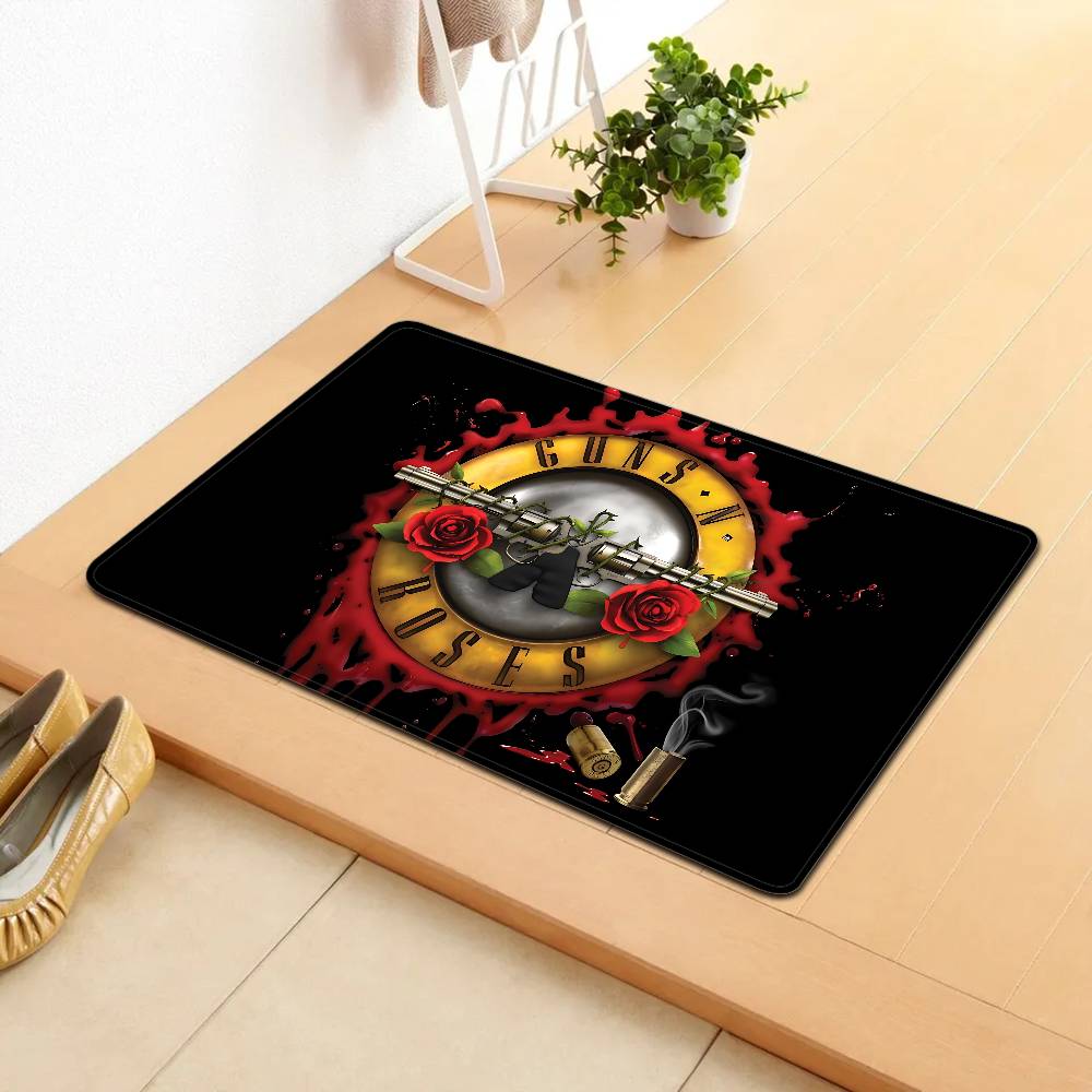Cool Band G-Guns N-N R-Roses Rock Room Mats Anti-slip Absorb Water Long Strip Cushion Bedroon Mat Household Carpets