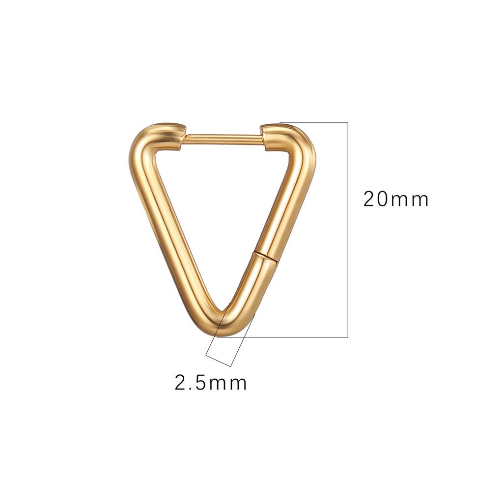 Round Wire Triangular Stainless Steel Ear Buckle Personalized Trend Unisex Titanium Steel Special-shaped Earrings