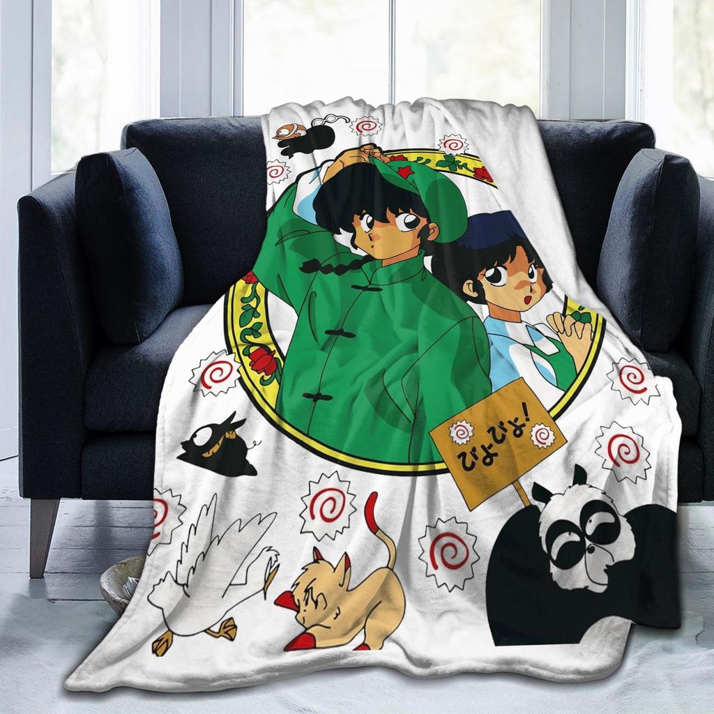 Ranma Akane Blankets Coral Fleece Plush Autumn/Winter Anime Multifunction Ultra-Soft Throw Blanket for Bed Outdoor Bedspread